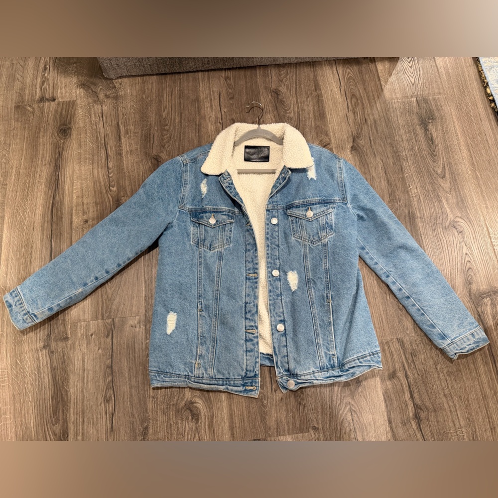 Blue Denim Sherpa Jacket